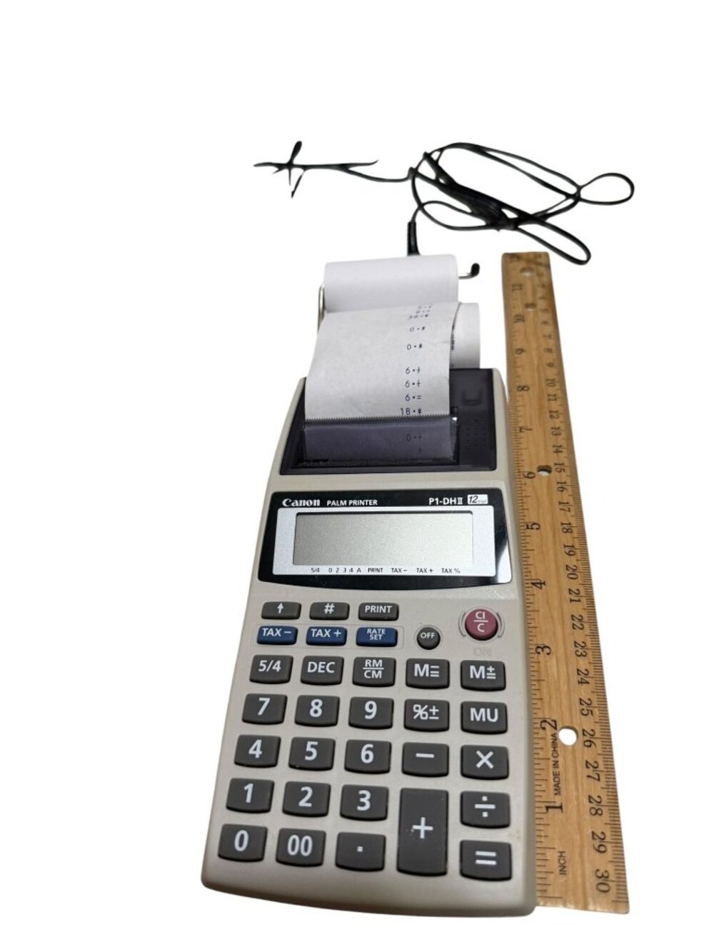 Canon P1-DH II Palm Size 12-Digit Printing Calculator Adapter Included Works - Picture 14 of 14